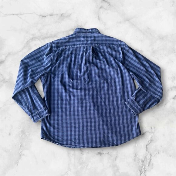 US Polo Assn Blue Plaid Checkered Long Sleeve Button Up Stretch Men’s Size 2XL - Picture 2 of 7